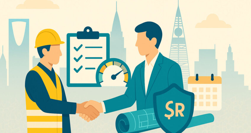 قبل التعاقد مع مكتب هندسي في الرياض، اختبر 7 معايير حاسمة: الاعتماد، الخبرة المحلية، المنهجية، الفريق، ضبط الجودة، الالتزام بالكود السعودي، والشفافية في الأسعار والجداول.