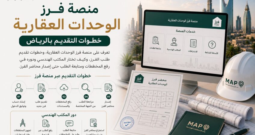 تعرف على منصة فرز الوحدات العقارية، وخطوات تقديم طلب الفرز، وكيف تختار المكتب الهندسي ودوره في رفع المخططات ومتابعة الطلب حتى إصدار محاضر الفرز بالرياض.