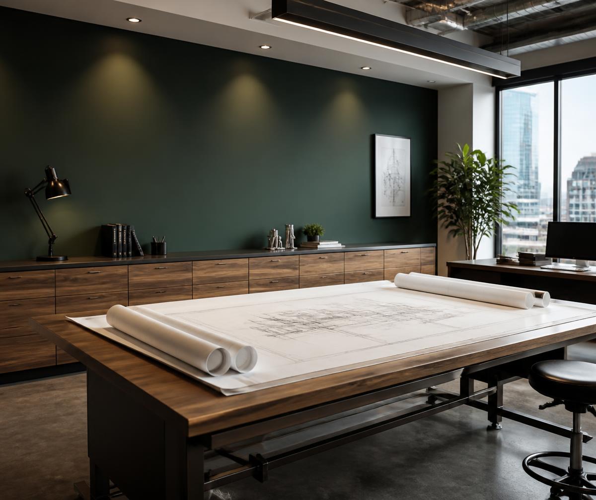 مساحة عمل ومخططات هندسية